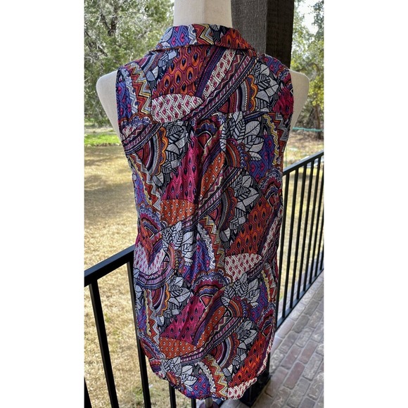 Maeve by Anthropologie Women’s Size Medium Whimsical Pintuck Button Sleeveless - Picture 6 of 14